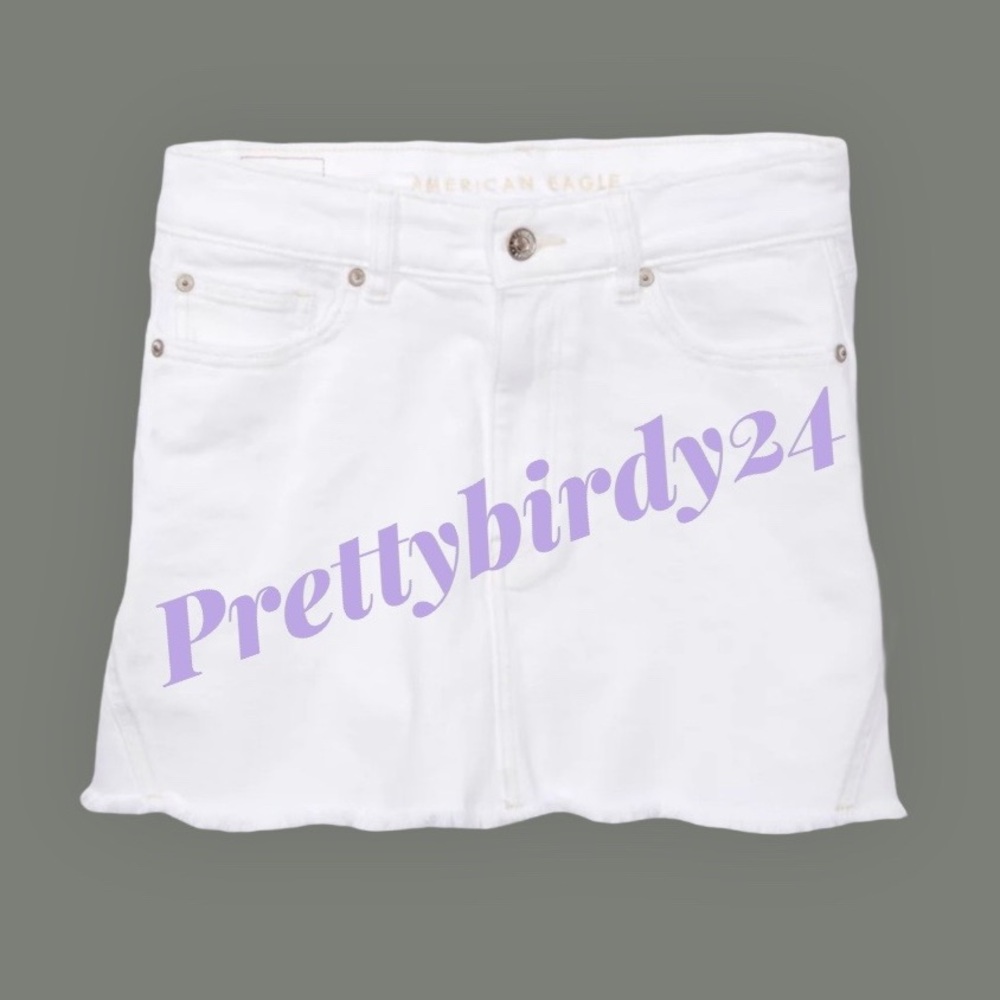 AEO White Hi Rise Mini Skirt - Picture 4 of 12